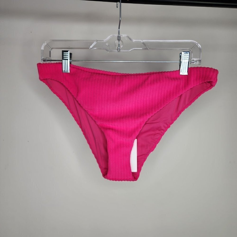 NWT Andie The Cheeky Bottom Rib Terry Neon Hibiscus Large - Picture 4 of 8